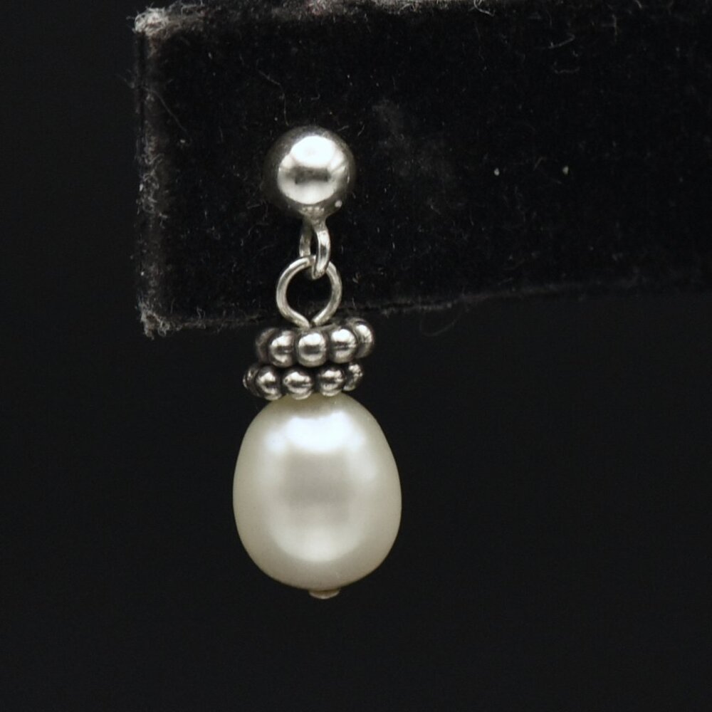 Honora - Vintage Pearl and Sterling Silver Dangle Earrings
